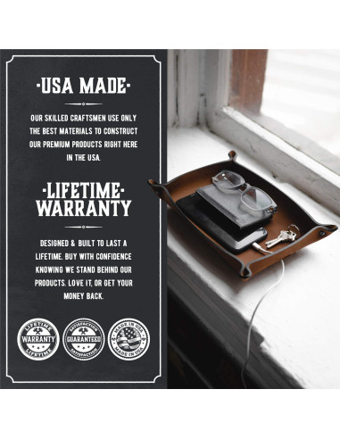 Bandeja de Cuero Main Street Forge 29x20 cm Marrón Bootlegger