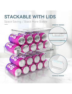 Dispensador de Latas de Soda Apilable Theaoo Set de 2 2