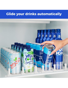 Organizador de Bebidas Puricon para Refrigerador 2 Filas Blanco 2