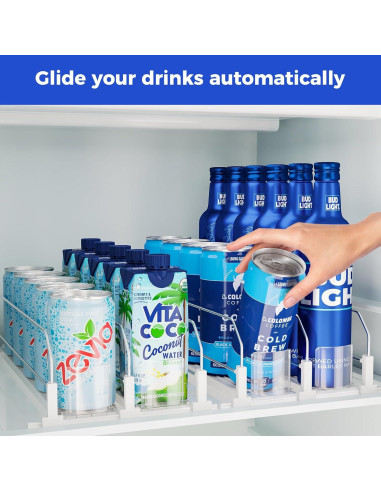 Organizador de Bebidas Puricon para Refrigerador 2 Filas Blanco