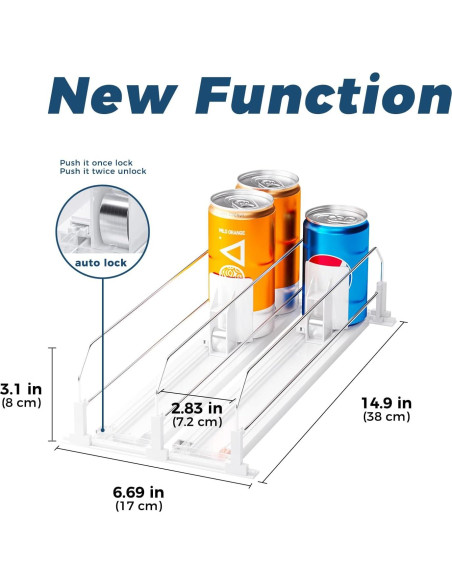 Organizador de Bebidas Puricon para Refrigerador 2 Filas Blanco