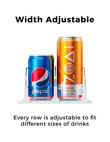 Organizador de Bebidas Puricon para Refrigerador 2 Filas Blanco