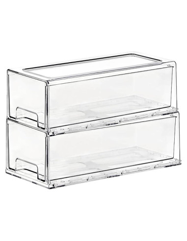 Cajón de Almacenamiento Apilable SIMPEXPE 2 Paquete 32x15x11cm