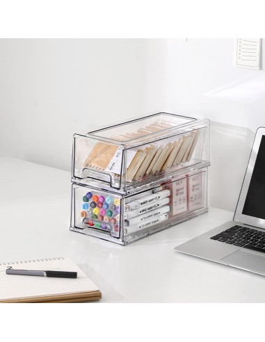 Cajón de Almacenamiento Apilable SIMPEXPE 2 Paquete 32x15x11cm