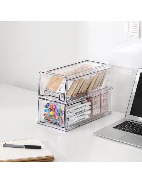 Cajón de Almacenamiento Apilable SIMPEXPE 2 Paquete 32x15x11cm