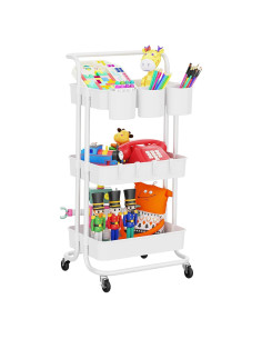 Carro de Utilidad Rodante LEHOM 3 Niveles Blanco