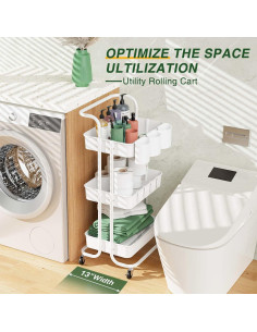 Carro de Utilidad Rodante LEHOM 3 Niveles Blanco 2