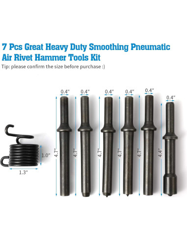 Kit de herramientas de martillo de remache neumático Anndason 7 piezas