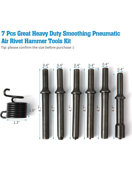 Kit de herramientas de martillo de remache neumático Anndason 7 piezas