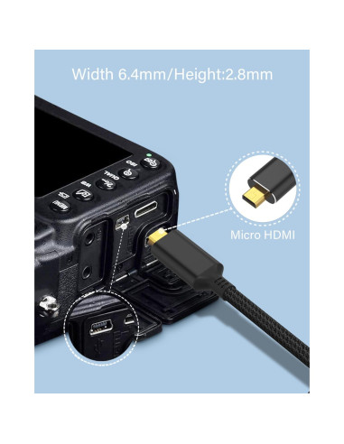 Cable Micro HDMI a DisplayPort 1m KOMGIKL 4K@60Hz