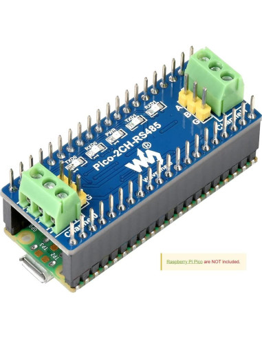 Módulo RS485 2 Canales Waveshare para Raspberry Pi Pico