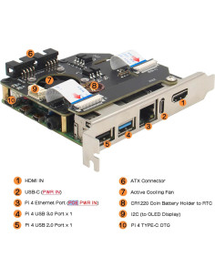 Geekworm KVM-A8 Fuente de Alimentación Tipo-C 5V 4A para Raspberry Pi 4 2