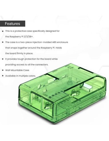 Caja Protectora Verde SB Components para Raspberry Pi 2 Modelo B