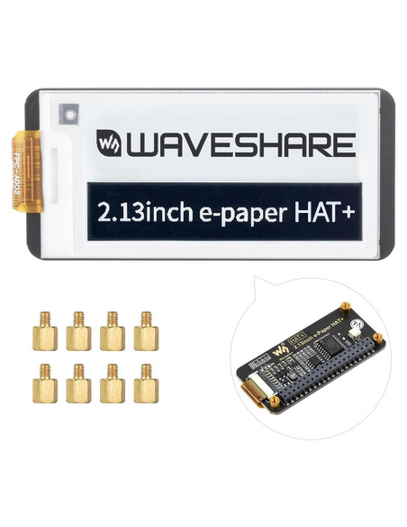 Pantalla E-Paper 2.13" Waveshare HAT+ para Raspberry Pi