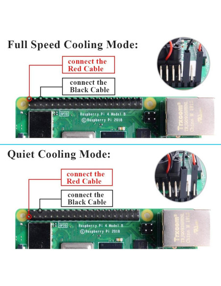 Ventilador de Refrigeración 2 Pcs DKARDU para Raspberry Pi 4 Ventilador de Refrigeración 2 Pcs DKARDU para Raspberry Pi 4