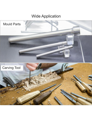 Barra de Acero Redonda HSS 3mm x 150mm uxcell - 2 Piezas