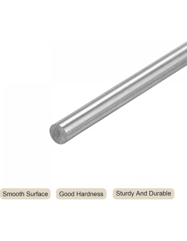 Barra de Acero Redonda HSS 2.6mm uxcell 60mm 5Pcs