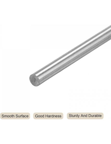 Barra de Acero Redonda HSS 2.6mm uxcell 60mm 5Pcs