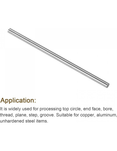 Barra de Acero Redonda HSS 2.6mm uxcell 60mm 5Pcs