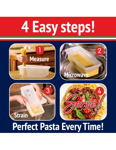 Cocedor de Pasta Fasta Pasta para Microondas 1 Cuenta Antiadherente