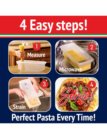 Cocedor de Pasta Fasta Pasta para Microondas 1 Cuenta Antiadherente