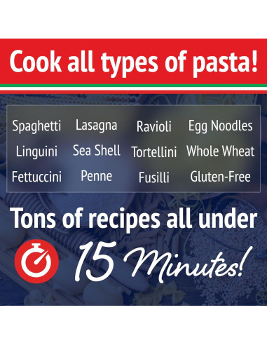 Cocedor de Pasta Fasta Pasta para Microondas 1 Cuenta Antiadherente