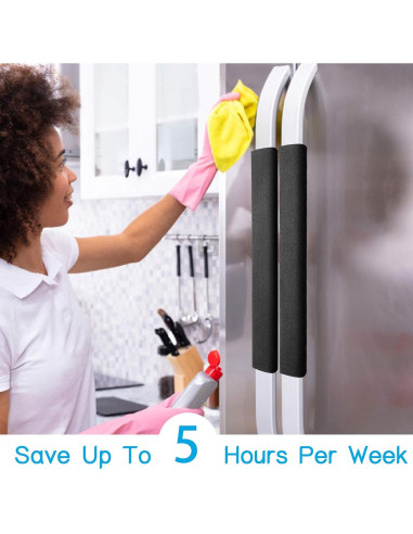 Cubiertas para Manijas de Refrigerador Miss.Silk - 5 Piezas Negro