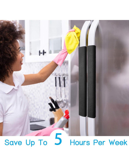 Cubiertas para Manijas de Refrigerador Miss.Silk - 5 Piezas Negro