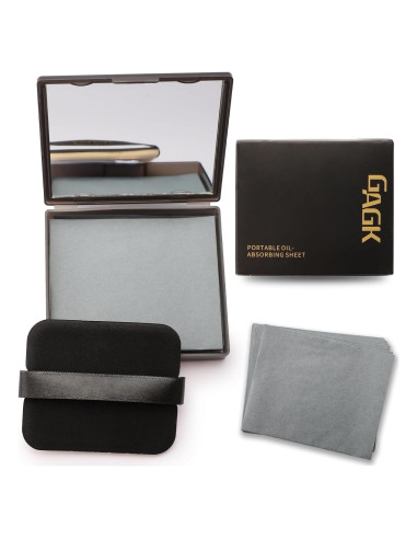 Hojas Absorbentes de Aceite Erinde 200 Hojas con Puff y Espejo