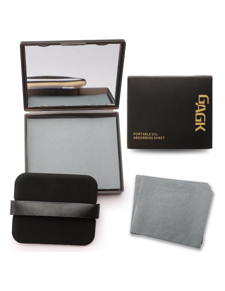 Hojas Absorbentes de Aceite Erinde 200 Hojas con Puff y Espejo