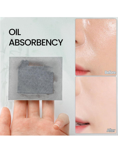 Hojas Absorbentes de Aceite Erinde 200 Hojas con Puff y Espejo