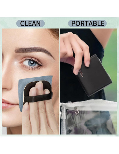 Hojas Absorbentes de Aceite Erinde 200 Hojas con Puff y Espejo