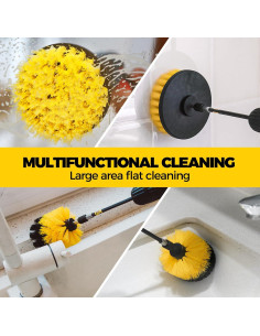 Brochas de Taladro Holikme 9 Pack Nylon Amarillo para Limpieza 2