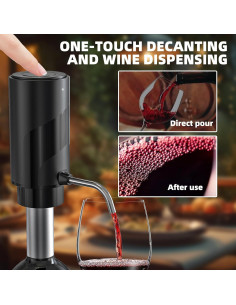 Aerador de Vino Eléctrico AREYCVK Negro-ABS Carga USB 230g 2