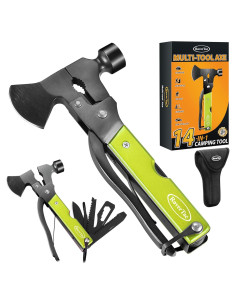 Hacha Multiherramienta 14 en 1 RoverTac Verde Acero Inoxidable