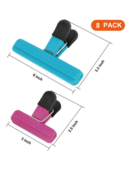 Clips para Bolsas TACGEA - Paquete de 8 (4 grandes, 4 pequeños)