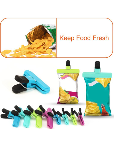 Clips para Bolsas TACGEA - Paquete de 8 (4 grandes, 4 pequeños)