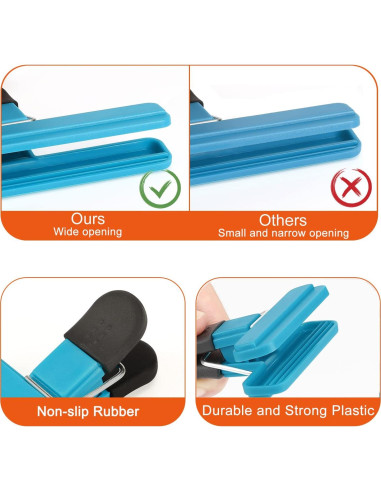 Clips para Bolsas TACGEA - Paquete de 8 (4 grandes, 4 pequeños)