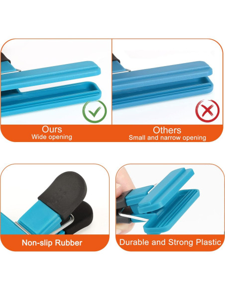 Clips para Bolsas TACGEA - Paquete de 8 (4 grandes, 4 pequeños)