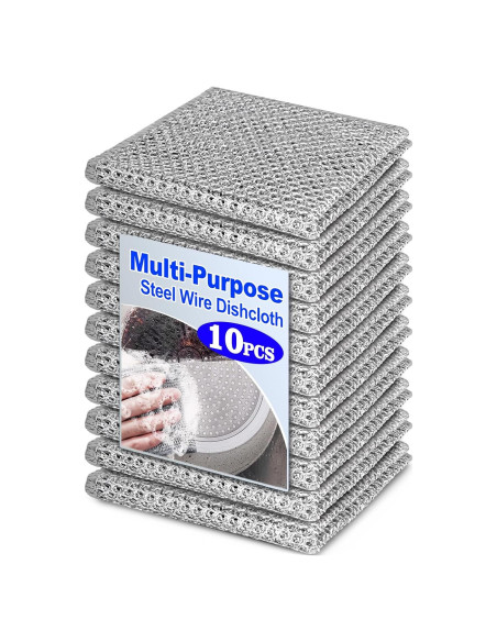 10 Paños de Limpieza de Alambre Metyond 20x20 cm Reutilizables