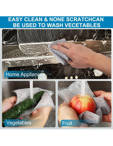 10 Paños de Limpieza de Alambre Metyond 20x20 cm Reutilizables