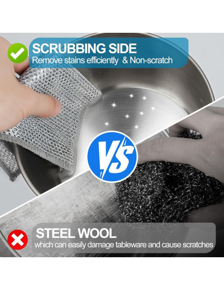 10 Paños de Limpieza de Alambre Metyond 20x20 cm Reutilizables