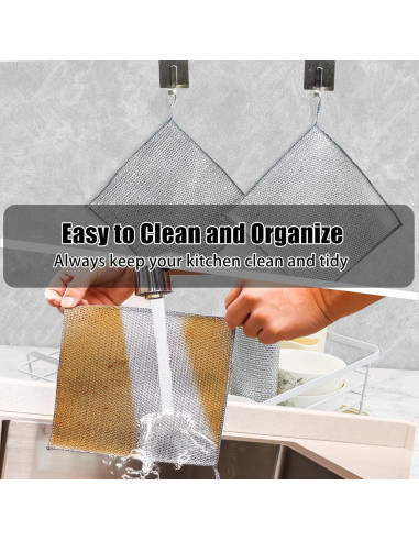 Paño de Limpieza de Alambre de Acero Navona - 10 Pcs Doble Capa