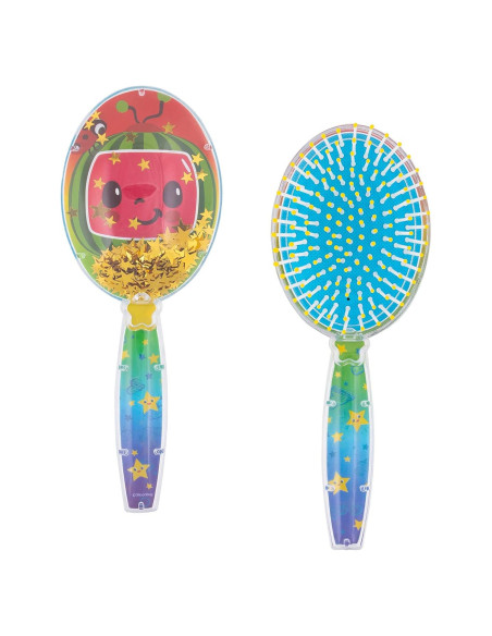 Cepillo de Cabello CoComelon Verde con Confeti Brillante