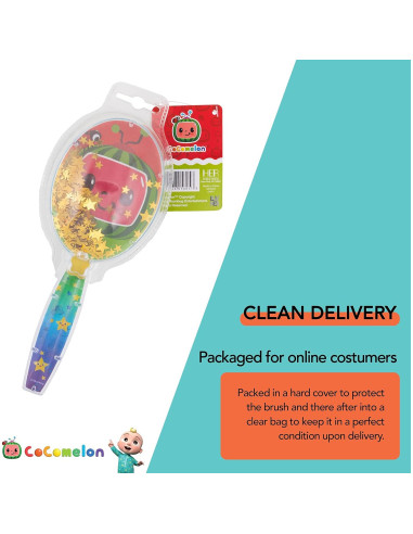 Cepillo de Cabello CoComelon Verde con Confeti Brillante