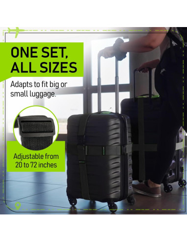 Correas de Equipaje Desatadas - Paquete de 4 Ajustables 1.83m