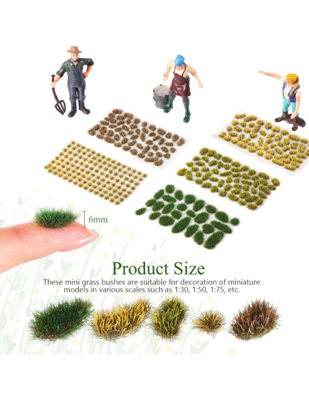 288 Piezas de Hierba Estática Autoadhesiva Redbaker DIY