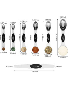 Set de 7 Cucharas Medidoras Magnéticas Aovchei Acero Inoxidable 2