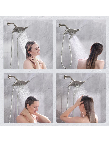 Combo Ducha de Niquel Cepillado DUCHAS BRILLANTES 1.52m