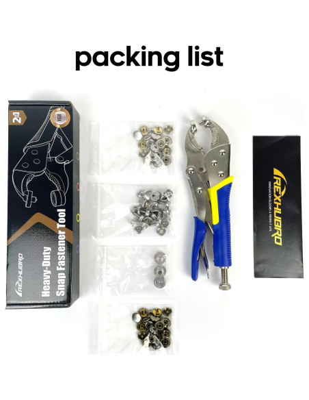 Herramienta de Sujetador a Presión Rexhubro con 60 Sujetadores